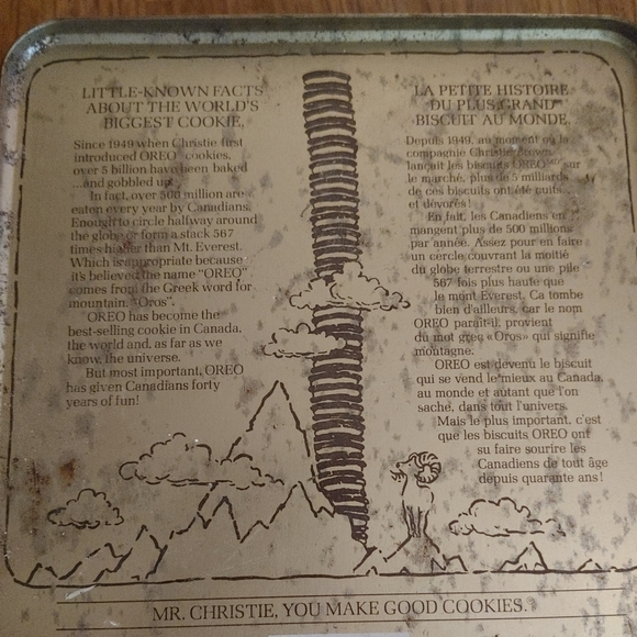 1989 vintage OREO Mr Christie's cookies Tin 40th Anniversary Jack In The Box 🤡 - Picture 3 of 6